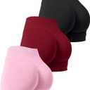 3 Pack Workout Gym Shorts Women Scrunch Butt Lifting Seamless High Waist Yoga Booty Shorts for Women