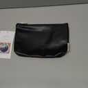 Wandering Nature Makeup Bag Small Cosmetic Bag for Purse 2 Pack Small Make Up Pouch Vegan Leather Cute Travel Pouch with Zipper for Women, Black