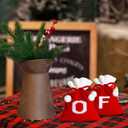 2 x Christmas Knit Drawstring Gift Bag Xmas Red and White Santa Sack with Alphabet Letter Design Reusable Wrapping Bag for Xmas Candy Goodie Party Favor 6.5 x 5.1 Inch Letter O