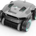 Cordless Robotic Pool Cleaner, Pool Vacuum for Inground Pools, Wall Climbing, 120 Min Runtime, Quad-Motor, Powerful Suction, Automatic Pool Vacuum for In Ground Pool Up to 1500 sq. ft, Grayblack