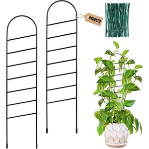 17.5 Inch Indoor Plant Trellis for Climbing Plants, Small Metal Garden Trellis for Potted Plants,Plants Accessories Hoya,Flower,Plant Support (Ladder-Metal)