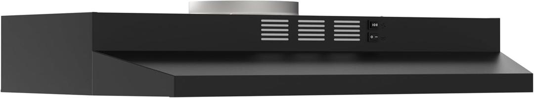 FIREGAS Black Range Hood 30 inch Under Cabinet, Ducted/Ductless Convertible Kitchen Hood, Stainless Steel Stove Vent Hood with 2 Speed Exhaust Fan, Rocker Button Control, 300 CFM Powerful Suction