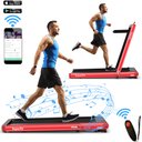 SuperFit 4.75HP 2 In 1 Folding Treadmill W/Remote APP Control Red