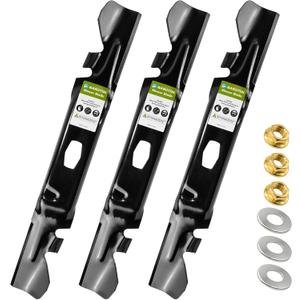 3-Pack Mulching Lawn Mower Blades 18.6" Replacement for Cub Cadet MTD 742P05086-X 742-05086-X 490-110-C205, Fits 54-Inch Deck ZT1-54 XT1-GT54 XT1-ST54, Diamond Hole for S-Pattern Spindles