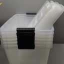 IRIS USA 19 QT Plastic Storage Box with Lid and Latches - 6 Pack - BPA-Free, See-Through Organizing Solution, Durable Nestable Stackable Containers, Secure Pull Handle - Clear