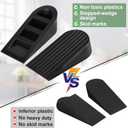 Big Door Stopper 2 Packs, Heavy Duty Wedge Rubber Door Stop Works on All Floor Surfaces, Non-Scratching Doorstops Special for Home Office School Heavy Door (Black, H1.9 x L6.3 x W2.7 Inches)