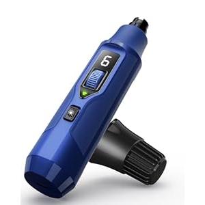 YABIFE 7-Speed Dog Nail Grinder with LED Light – Ultra Quiet Electric Pet Nail Trimmer for Large Dogs & Cats – Professional Grooming Tool with Dust Collector, One-Hand Speed Control