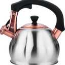 Stainless Steel Tea Kettle for Stove Top Teakettles Stovetop Whistling with Heat Proof Ergonomic Handle 2.5 Quart (Silver)