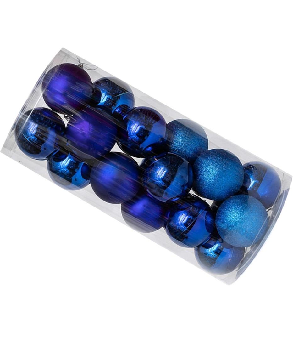 Christmas Ornaments Set of 24 Decorative Balls for Holiday Tree Decoration with Assorted Finishes