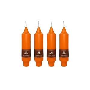 Orange Short Taper Candles Set of 4, 5 Inch Handmade Tapered Candles, Long Burning Taper Candles, Unscented Candle Stick for Wedding Home Decor Dinner Gift