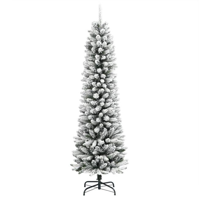 4.5 ft. White Unlit Snow-Flocked Slim Hinged Artificial Christmas Tree