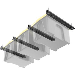 TORACK Garage Ceiling Bin Storage Rack, Overhead Tote Storage Rail System Heavy Duty Adjustable Tote Slide Rails(for 3 Bins, Bins are not included)