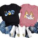 JINTING Dog Mom Shirt Mom and Dad Shirts Couple Outfit T-Shirt Casual Letter Graphic Top Tees (XX-Large, Men-black)