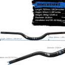 Corki Cycles SMPL Mountain Bike Handlebar 31.8mm Diameter 50mm Rise 720mm Width (Aluminum Alloy Black)