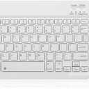 Bluetooth Keyboard and Mouse Combo Rechargeable Portable Wireless Keyboard Mouse Set for Apple iPad iPhone iOS 13 and Above Samsung Tablet Phone Smartphone Android Windows (10 inch White)