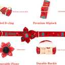 Elegant little tail Christmas Dog Collar, Female or Male Dog Collar Flower, Pet Collar Adjustable Dog Collars with Flower for Small Medium Large Dogs(XS)