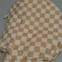 School Backpack for Teen Girls Bookbags Elementary High School Corduroy Laptop Bags Women Travel Daypacks (Corduroy Brown White)