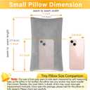 1 MIDDLE ONE 2 Pack Small Pillow, Memory Foam Mini Pillow 11 X 7 Inches for Travel, Sleeping, Nap and Neck, Knee, Lumbar Support, Tiny Cushion for Pet, Dogs (Grey)