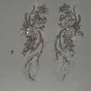 Silver Rhinestons Appliques, Beaded Appliques Embellishments,sew on for Dresses,Banquet Evening Gown, Photograph Shot,scrafts Decoration by Pair, Silver