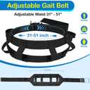 2 x Gait Belt for Seniors, Transfer Belts with Handles, Gate Belts Medical for Elderly, Lift Belts Nursing Safety Belt with Metal Buckle, Walking Standing and Transfer Assist for Elderly Patient Caregiver