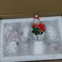 MEETYAMOR Christmas Decorations Indoor, 4 PCS Resin Snowman Ornaments for Christmas Table Decor, Farmhouse Rustic Miniature Collectible Figurines for Home, Tiered Tray, Mantle, Shelf