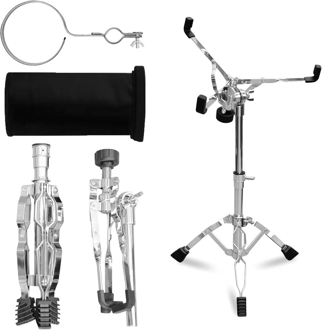 Snare Drum Stand With Drum Sticks Holder, DrumPad Stand Adjustable Height 14.5 to 23 Inches, Accessory ArmKit Tripod Snare Drum Stand Suitable For 14 to 10 Inch Lightweight Drum Practice Pad Stand, Suitable For DrumBeginners