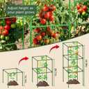 Halatool 4 Pack Square Tomato Cages for Garden, 45 Inch Heavy Duty Adjustable Metal Tomato Trellis for Climbing Plants Green Plant Support Stakes for Vegetables Flowers Fruits&Raised Bed Outdoor