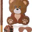 Seematn Bear Themed Birthday Party Decorations Animal Themed Birthday Party Supplies with Blindfold Stick and Confetti for Girls Boys Kids