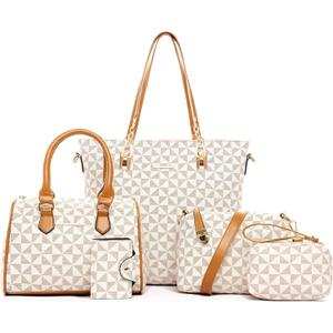 2E-youth Designer Purses and Handbags for Women Satchel Shoulder Bag Tote Top Handle Bag (3a-beige)