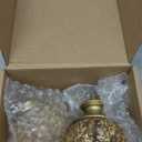 ILAISIHOME Decorative Curtain Rod Finials, Polyresin Round Gold Foiled Clear Finials, Set of 2, Compatible with 1 inch or 1-1/8 inch Dia Curtain Rod, Standalone Finial Pair, Gold