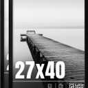27x40 Picture Frame 2 pack, Display Pictures 27 x 40 Poster Frame, 27x40 Black Photo Frame with HD Plexiglass, Display Frame for Vertical or Horizontal, Classic Collection