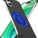 Magnetic Slim Case Fit for iPhone 17 Phone Case 6.3"(2025) Ultra-Thin Lightweight Durable Frameless Matte Hard for MagSafe Cover Case with Pull Ring Shockproof Non Slip Rope-Black