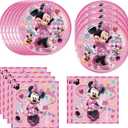 40pcs Minni-e Party Supplies include 20 plates, 20 napkins for the birthday party decoration