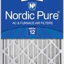 Nordic Pure 20x25x4 (19_1/2 x 24_1/2 x 3_5/8) Pleated MERV 12 Air Filter 1 Pack