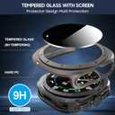 Suoman 5+5 Pack for Samsung Galaxy Watch 7/8 Ultra 47mm (2024/2025) Privacy Screen Protector Case, [Anti-Peeping] 9H Tempered Glass, All-Round PC Matte Protective Cover Bumper