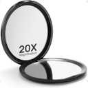 Macaki Compact Mirror for Purses,1X/20X Magnifying Mirror,3-inch Pocket Size Small Mirror for Travel and Makeup,Round Black
