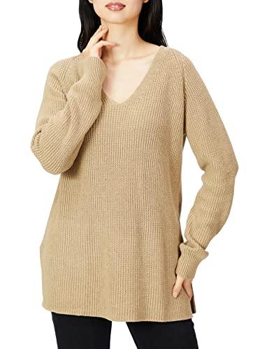 Goodthreads Women's Cotton Shaker Stitch Deep V-Neck Sweater, Size M