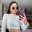 OOK Magnetic Case for iPhone 17 Pro Max 6.9 Inch [Wireless Charging Compatible] Soft TPU Heart Design Phone Cover with Screen Protector Shockproof Protection Slim Case for Women - Purple (Purple (NO Strap))