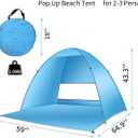Pop Up Beach Tent for 2-3 Person UPF 50+ UV Sun Protection Beach Shade Tent Pop Up Sun Shelter with Carry Bag and Stakes for Beach, Park, Camping (Large)