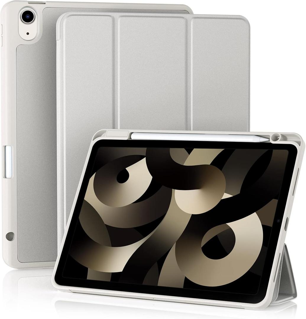 Akkerds Compatible with iPad Air 11 Inch Case 7th/6th Generation (M3/M2) 2025/2024, for iPad Air 5th/4th Generation Case 10.9 Inch 2022/2020 with Pencil Holder[Auto Sleep/Wake], Gray