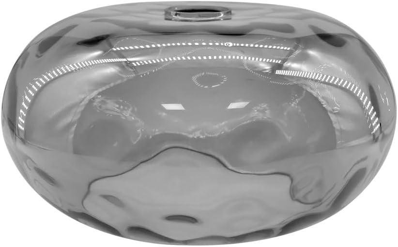 Smoked Hammered Glass Shade Replacement for E26 Pendant Lights, Chandeliers, Table Desk Floor Lamps and Wall Sconces, 11" Grey Lampshade for Vanity Light, Dia 11", Height 5.5", Fitter 1.65"