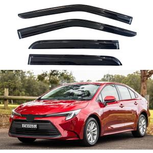KPY Window Visor Compatible with Toyota Corolla Sedan 2020-2025 (Sedan Only), 4PC Rain Guard Side Window Vent Deflectors Tape-On Mugen Style, 2020 2021 2022 2023 2024 2025