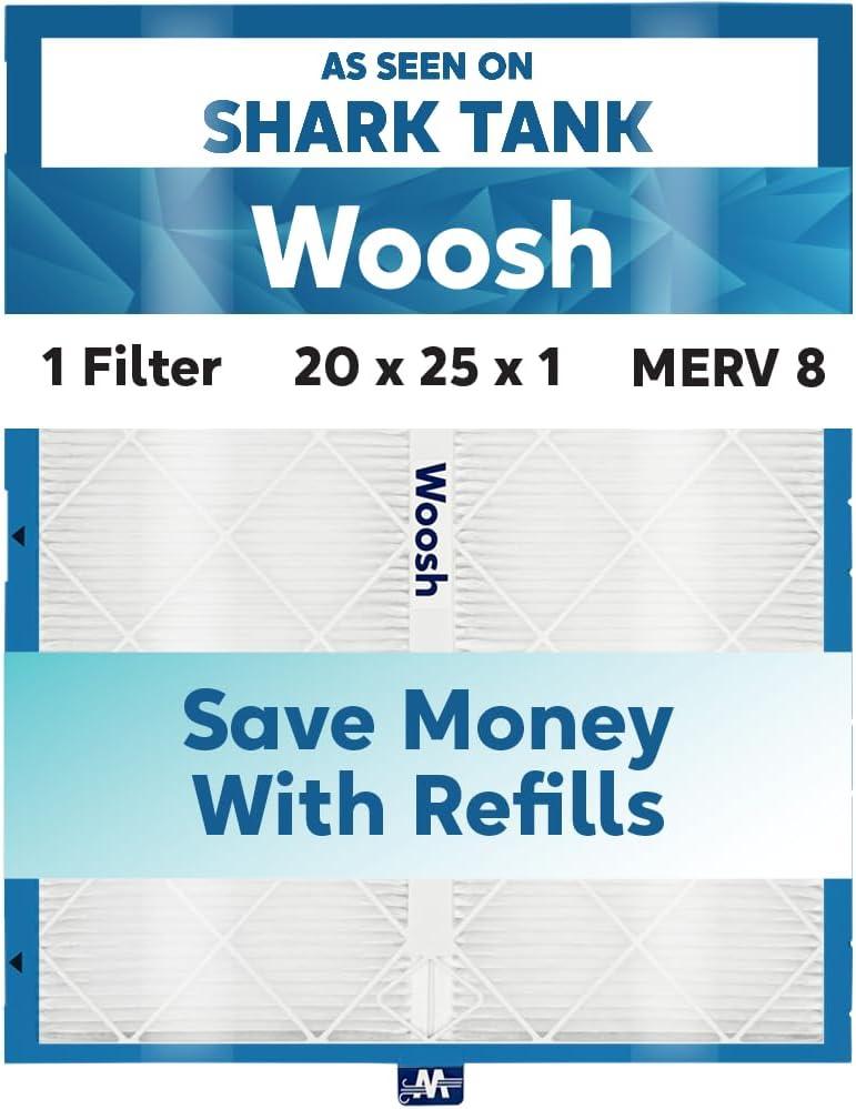 As Seen On Shark Tank | 20x25x1 Air Filter MERV 8 (1-Pack) | Electrostatic Pleated HVAC AC Furnace Filters | Actual Size: 19.50 x 24.50 x 0.75