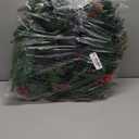 6FT Christmas Garland Artificial Norfolk Pine Tree Greenery, Cedar Cypress with Red Berries Pine Cones, Realistic Winter Holiday Mantel Fireplace Door Table Decor, Indoor Outdoor