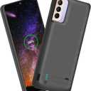 Sitong Battery Case for Samsung Galaxy S21+ Plus 5G, 5000mAh Rechargeable Extended Battery Charging Charger Case, Add 100% Extra Juice, Not for S21 or S21 Ultra (6.7 inch) Black