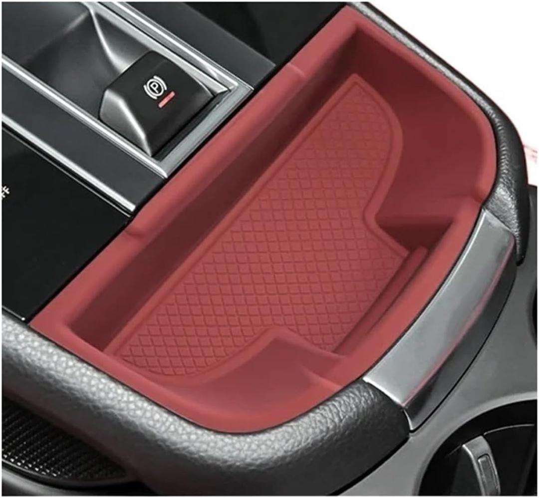 Silicone Car Center Storage Box Cup Holder Compatible for Porsche Macan 2022 2023 2024 Soft Central Console Organizer Protector(1pc R Center Box)