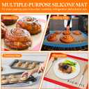 Silicone Baking Mat Set of 3 Non-Stick Baking Sheet for Oven Pan Liner Reusable Parchment Paper Half Sheet Large Silicone Bakeware Mat for Cookie Bread, Cooking Supplies Kitchen Accessories ((16.5'' x 11.6'') 3 Half Sheet)