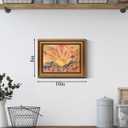 Gold Framed Wall Art Boho Canvas Art Prints Sun Pictures Wildflower Paintings Landscape Wall Decor Watercolor Artwork for Bedroom Home Office 8x10in