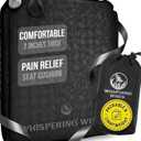 Whispering Winds Inflatable Seat Cushion - Comfortable Blow-up Foam Pad for Airplane, Travel, Stadium, Outdoors, Camping, Car & More (Large, Black - 1pack)