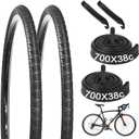yeesport 2 PCS 700 x 38C Bike Tires and 2 PCS 700 x 35/43C Bike Inner Tubes with Valve 48mm, Plus 2 Tire Levers, Foldable Replacement Tires for Road Bicycle11